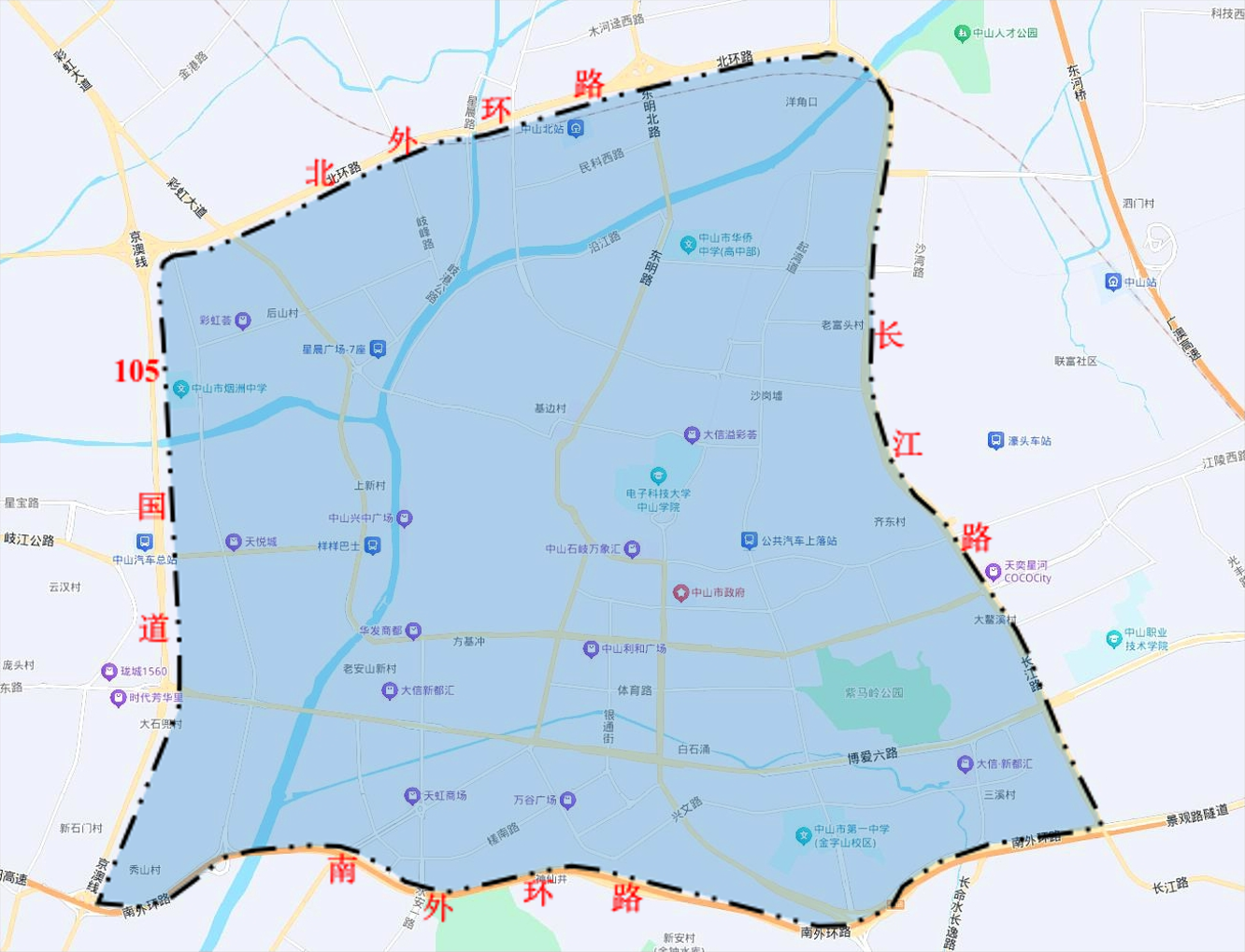 正规博彩平台排名国Ⅲ排放标准柴油货车限行区域范围示意图（第一阶段） .png